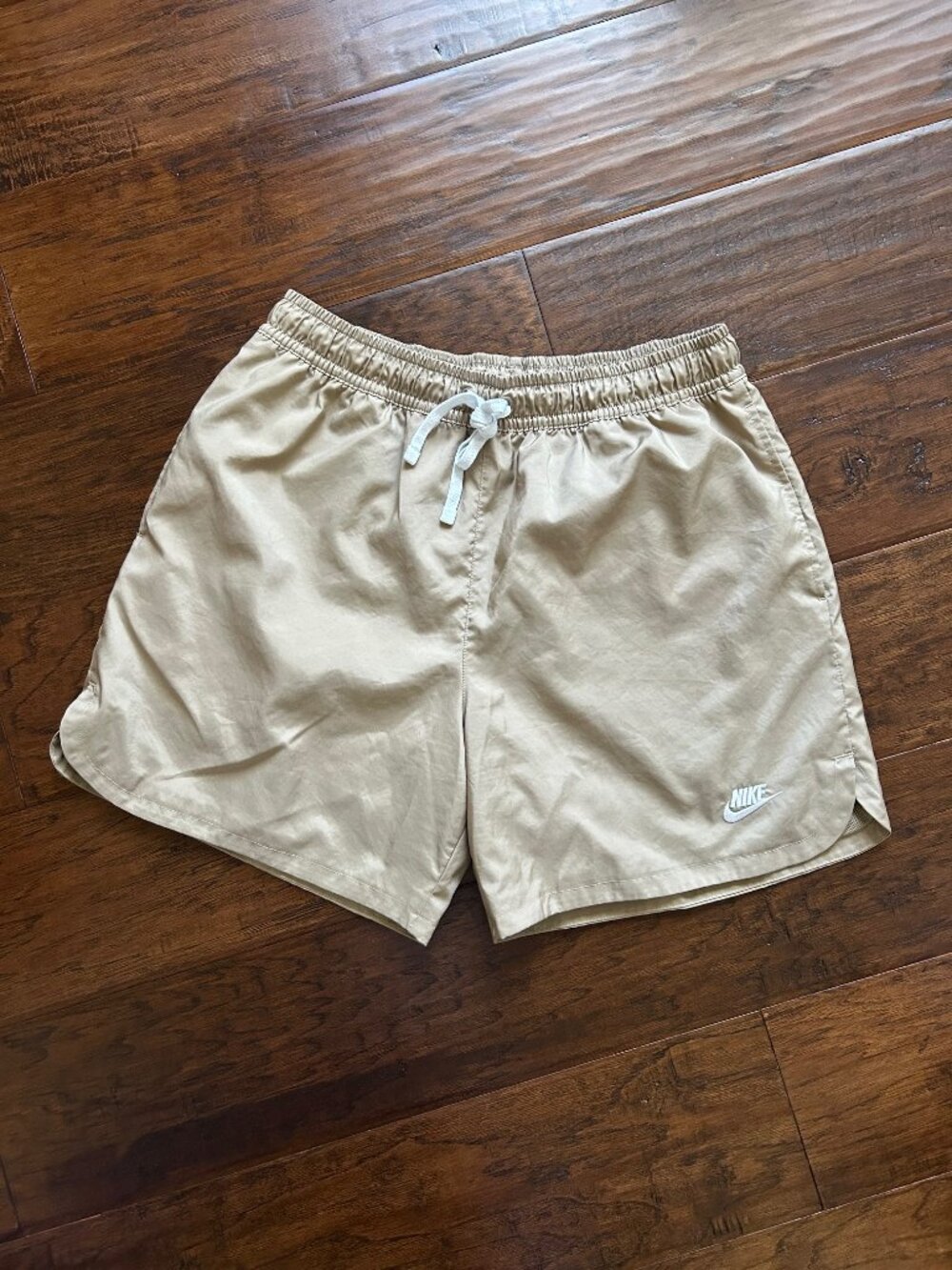 Nike mens running lined shorts tan size L large